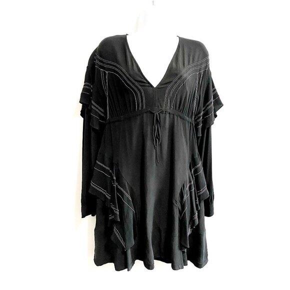 Iro Nine Black Silk Blend Long Sleeve Dress, size 36 EU/S - Picture 3 of 15